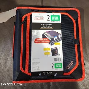Five Star 2" Zipper Binders + Expansion Panels - Black/Red BRAND NEW MORE COLORS